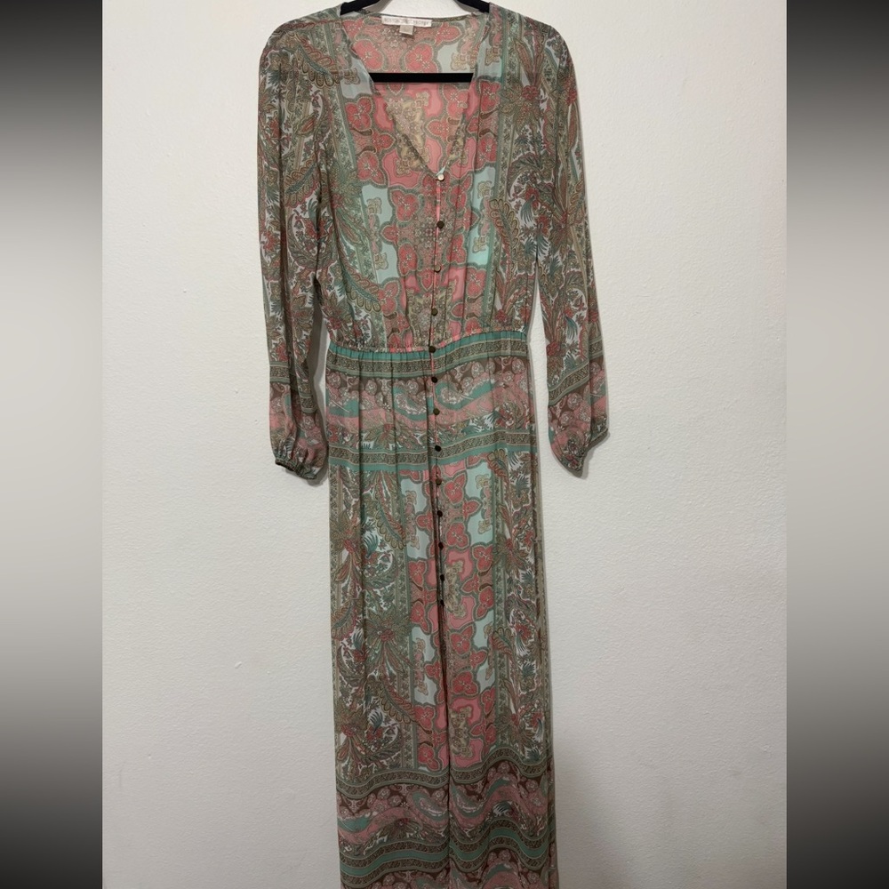 Boston Proper Paisley Print Maxi Dress Size 6